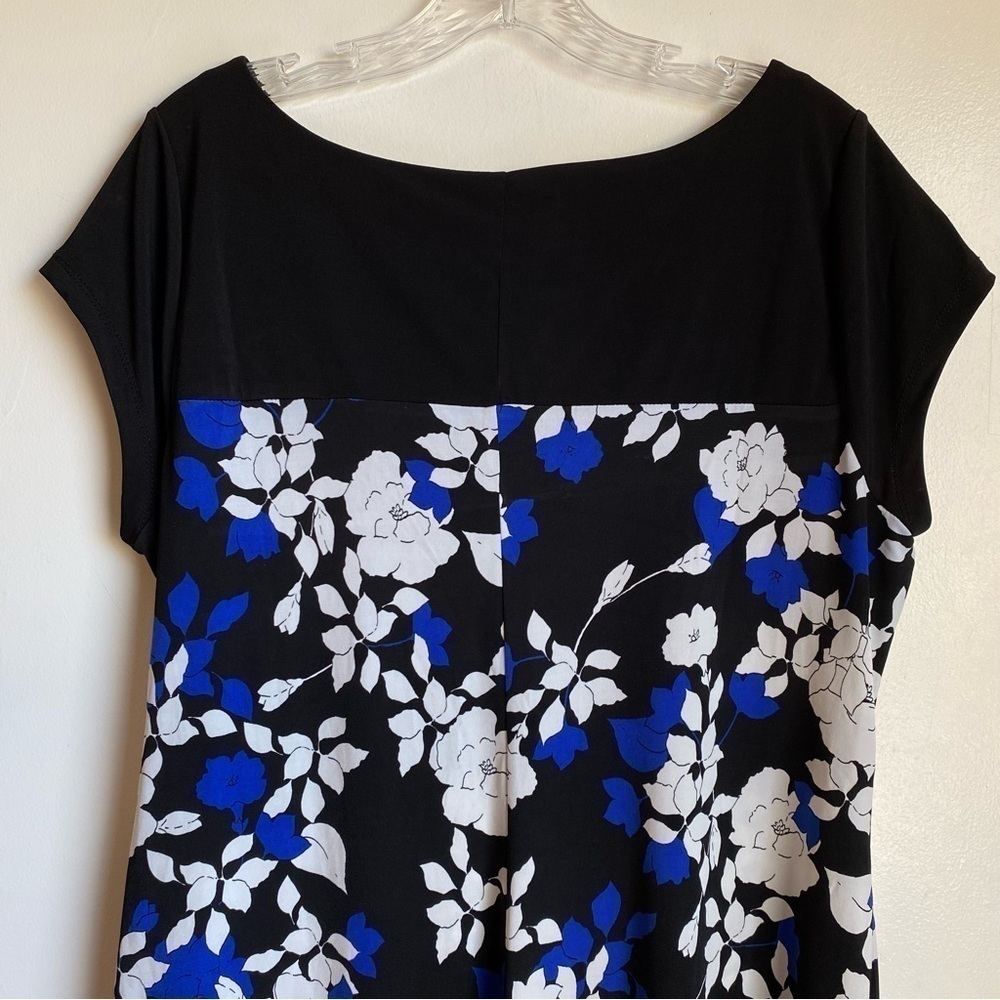 Motherhood Maternity Black/ Blue/ White Floral Side-Tie Knit Dress Size XL - Picture 5 of 11